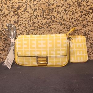 Elegant Yellow Patterned Clutch